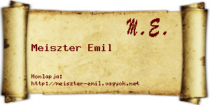 Meiszter Emil névjegykártya